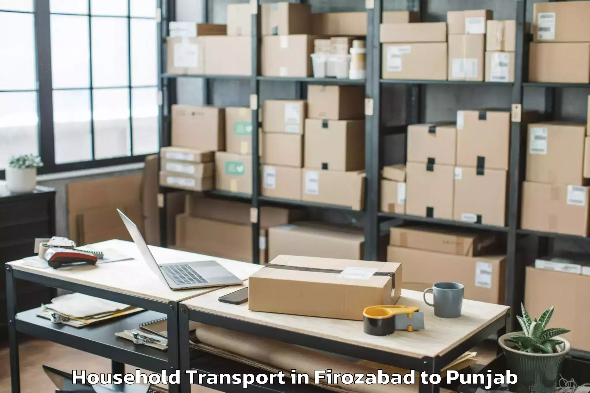 Trusted Firozabad to Dasuya Household Transport